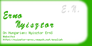 erno nyisztor business card