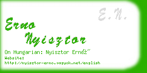 erno nyisztor business card